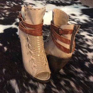 FreeBird Eagle peep toe booties